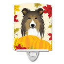 Sheltie Thanksgiving Ceramic Night Light Compact, UL-Certified, Ideal for Bedroom, Bathroom, Nursery, Hallway, Kitchen, 6x4x3, Multicolor