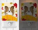 Papillon Thanksgiving Ceramic Night Light Compact, UL-Certified, Ideal for Bedroom, Bathroom, Nursery, Hallway, Kitchen, 6x4x3, Multicolor