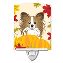 Papillon Thanksgiving Ceramic Night Light Compact, UL-Certified, Ideal for Bedroom, Bathroom, Nursery, Hallway, Kitchen, 6x4x3, Multicolor