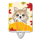 Chihuahua Thanksgiving Ceramic Night Light Compact, UL-Certified, Ideal for Bedroom, Bathroom, Nursery, Hallway, Kitchen, 6x4x3, Multicolor