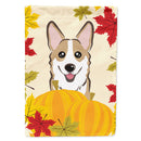 Sable Corgi Thanksgiving House Flag 28x40 Porch Sleeve Pole Decorative Outside Yard Banner Artwork Wall Hanging, Polyester