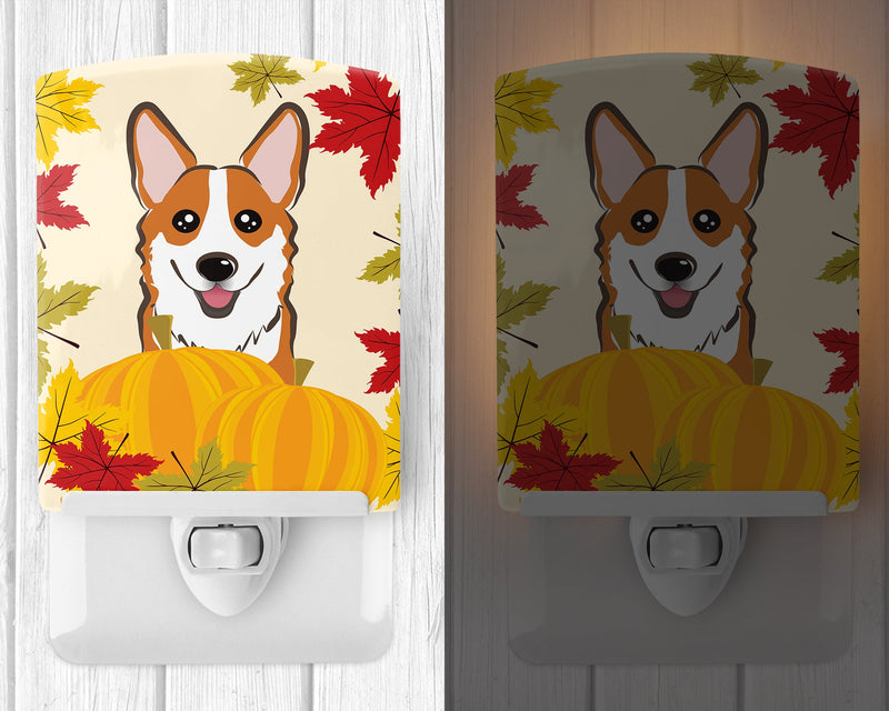 Red Corgi Thanksgiving Ceramic Night Light BB2060CNL