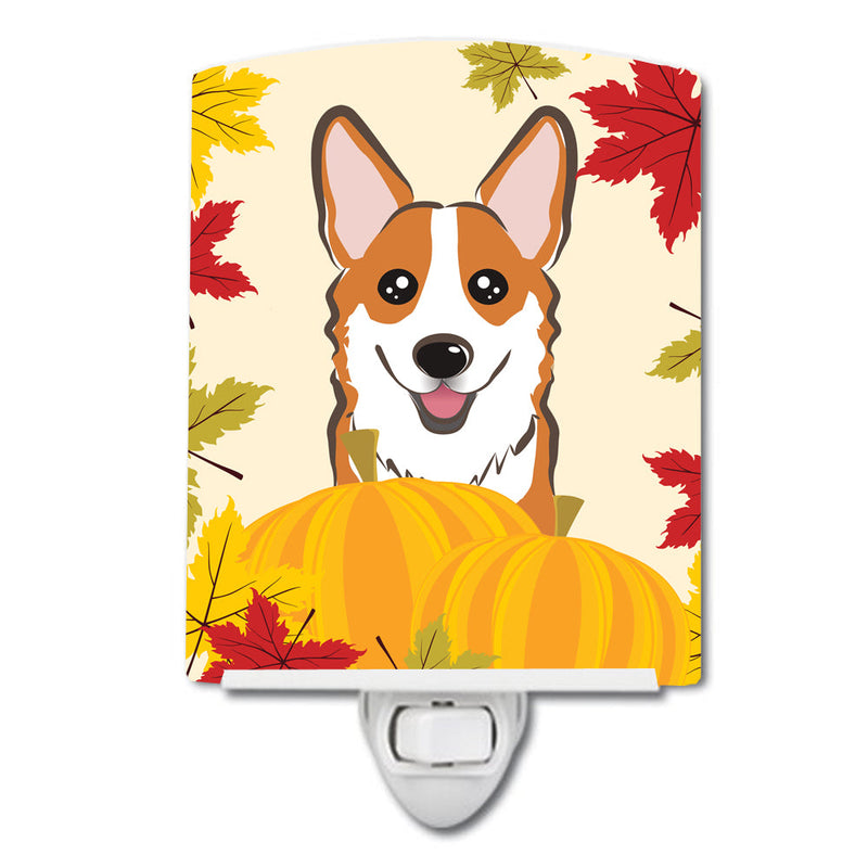 Red Corgi Thanksgiving Ceramic Night Light BB2060CNL