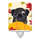 Black Pug Thanksgiving Ceramic Night Light BB2069CNL