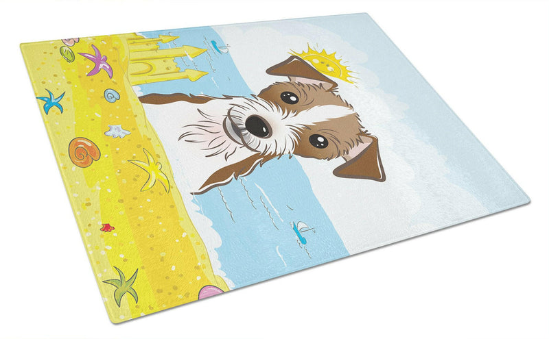 Jack Russell Terrier Summer Beach Glass Cutting Board Large BB2070LCB