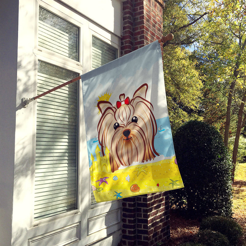 Yorkie Yorkshire Terrier Summer Beach Flag Canvas House Size BB2072CHF