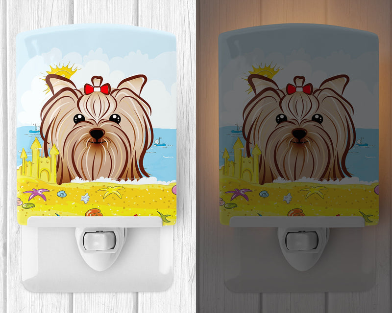 Yorkie Yorkishire Terrier Summer Beach Ceramic Night Light BB2072CNL