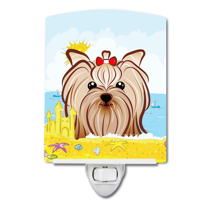 Yorkie Yorkishire Terrier Summer Beach Ceramic Night Light BB2072CNL