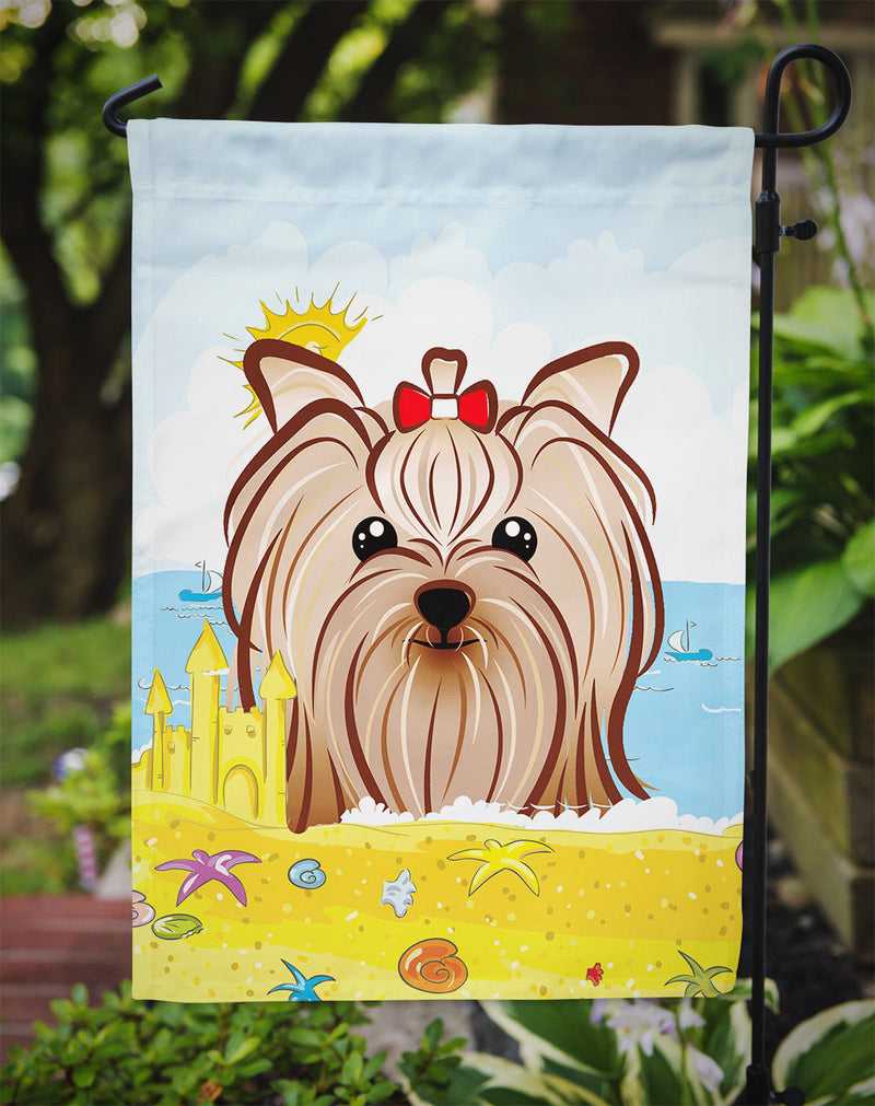 Yorkie Yorkshire Terrier Summer Beach Flag Garden Size BB2072GF