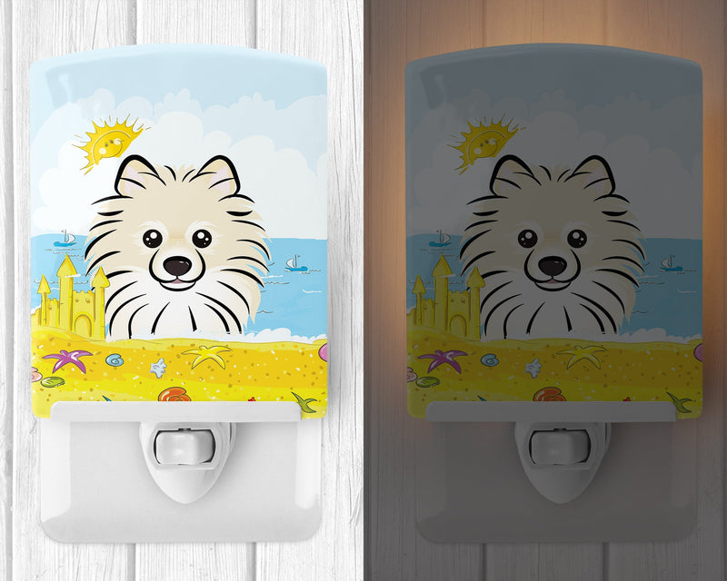 Pomeranian Summer Beach Ceramic Night Light BB2075CNL