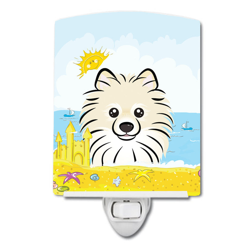 Pomeranian Summer Beach Ceramic Night Light BB2075CNL