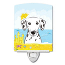 Dalmatian Summer Beach Ceramic Night Light Compact, UL-Certified, Ideal for Bedroom, Bathroom, Nursery, Hallway, Kitchen, 6x4x3, Multicolor