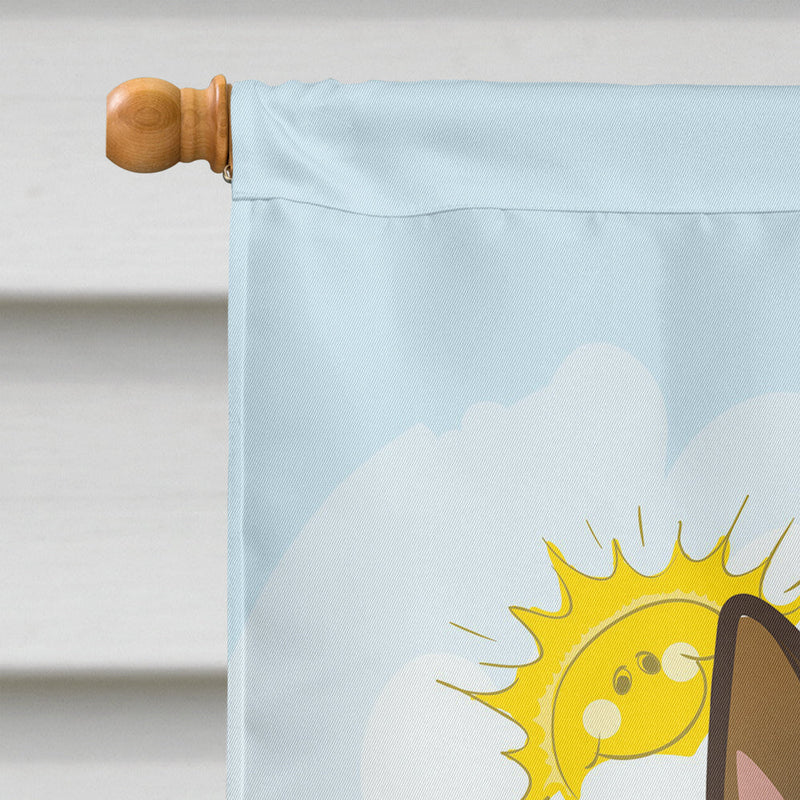 German Shepherd Summer Beach Flag Canvas House Size BB2079CHF