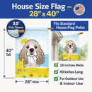 Cocker Spaniel Summer Beach House Flag 28x40 Porch Sleeve Pole Decorative Outside Yard Banner Artwork Wall Hanging, Polyester