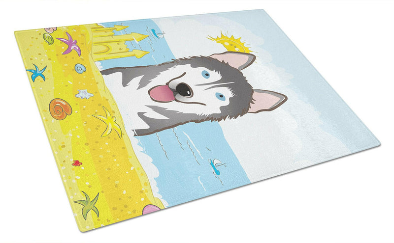 Alaskan Malamute Summer Beach Glass Cutting Board Large BB2086LCB