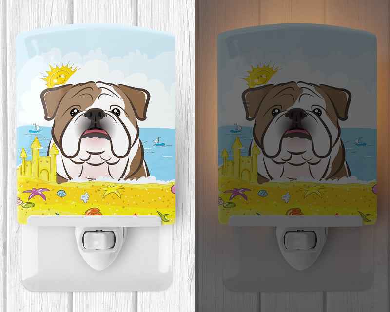 English Bulldog  Summer Beach Ceramic Night Light BB2087CNL