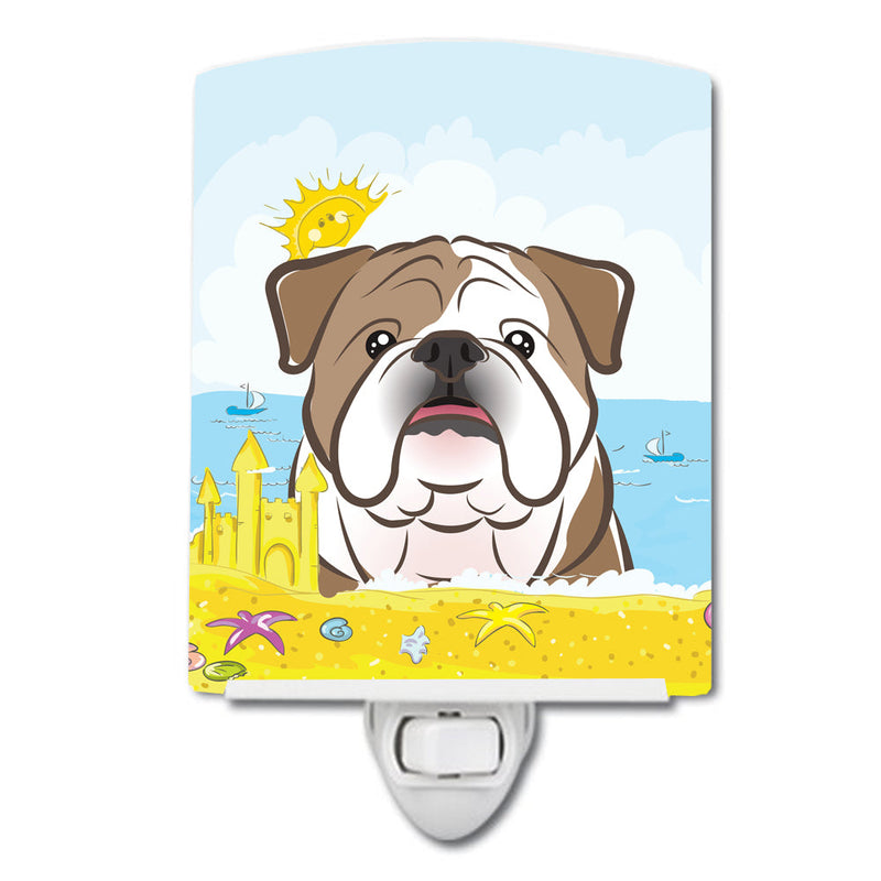 English Bulldog  Summer Beach Ceramic Night Light BB2087CNL