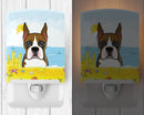 Boxer Summer Beach Ceramic Night Light Compact, UL-Certified, Ideal for Bedroom, Bathroom, Nursery, Hallway, Kitchen, 6x4x3, Multicolor