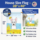 Westie Summer Beach House Flag 28x40 Porch Sleeve Pole Decorative Outside Yard Banner Artwork Wall Hanging, Polyester