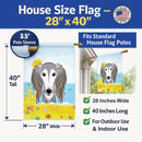 Saluki Summer Beach House Flag 28x40 Porch Sleeve Pole Decorative Outside Yard Banner Artwork Wall Hanging, Polyester