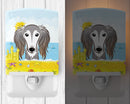 Saluki Summer Beach Ceramic Night Light Compact, UL-Certified, Ideal for Bedroom, Bathroom, Nursery, Hallway, Kitchen, 6x4x3, Multicolor