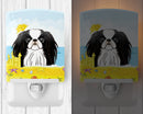 Japanese Chin Summer Beach Ceramic Night Light Compact, UL-Certified, Ideal for Bedroom, Bathroom, Nursery, Hallway, Kitchen, 6x4x3, Multicolor