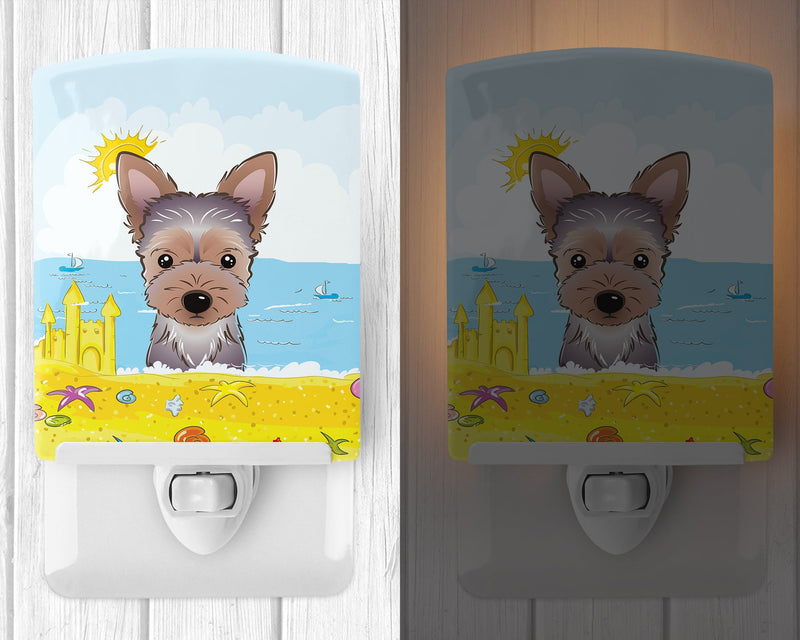 Yorkie Puppy Summer Beach Ceramic Night Light BB2100CNL