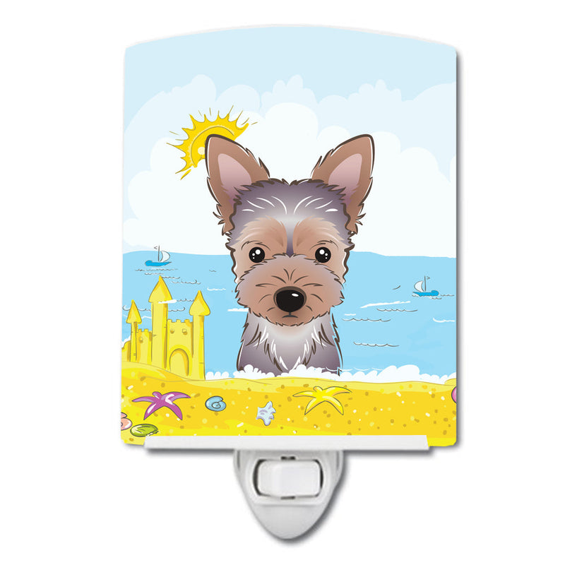 Yorkie Puppy Summer Beach Ceramic Night Light BB2100CNL