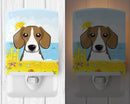 Beagle Summer Beach Ceramic Night Light Compact, UL-Certified, Ideal for Bedroom, Bathroom, Nursery, Hallway, Kitchen, 6x4x3, Multicolor