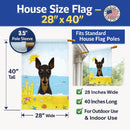 Min Pin Summer Beach House Flag 28x40 Porch Sleeve Pole Decorative Outside Yard Banner Artwork Wall Hanging, Polyester