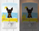 Min Pin Summer Beach Ceramic Night Light Compact, UL-Certified, Ideal for Bedroom, Bathroom, Nursery, Hallway, Kitchen, 6x4x3, Multicolor