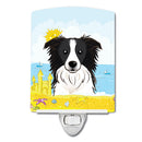 Border Collie Summer Beach Ceramic Night Light BB2109CNL