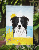 Border Collie Summer Beach Garden Flag – Decorative Outdoor Yard Flag BB2109GF