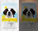 Saint Bernard Summer Beach Ceramic Night Light Compact, UL-Certified, Ideal for Bedroom, Bathroom, Nursery, Hallway, Kitchen, 6x4x3, Multicolor