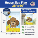 Chocolate Brown Poodle Summer Beach House Flag 28x40 Porch Sleeve Pole Decorative Outside Yard Banner Artwork Wall Hanging, Polyester