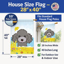 Silver Gray Poodle Summer Beach House Flag 28x40 Porch Sleeve Pole Decorative Outside Yard Banner Artwork Wall Hanging, Polyester