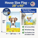 Jack Russell Terrier Summer Beach House Flag 28x40 Porch Sleeve Pole Decorative Outside Yard Banner Artwork Wall Hanging, Polyester