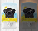Black Pug Summer Beach Ceramic Night Light BB2131CNL