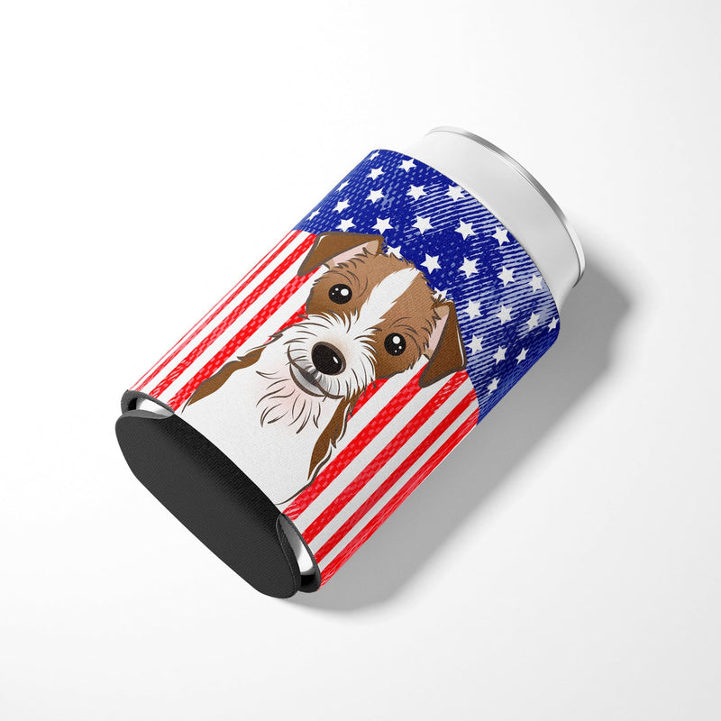 American Flag and Jack Russell Terrier Can or Bottle Hugger BB2132CC