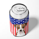 American Flag and Jack Russell Terrier Can or Bottle Hugger BB2132CC