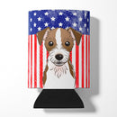 American Flag and Jack Russell Terrier Can or Bottle Hugger BB2132CC