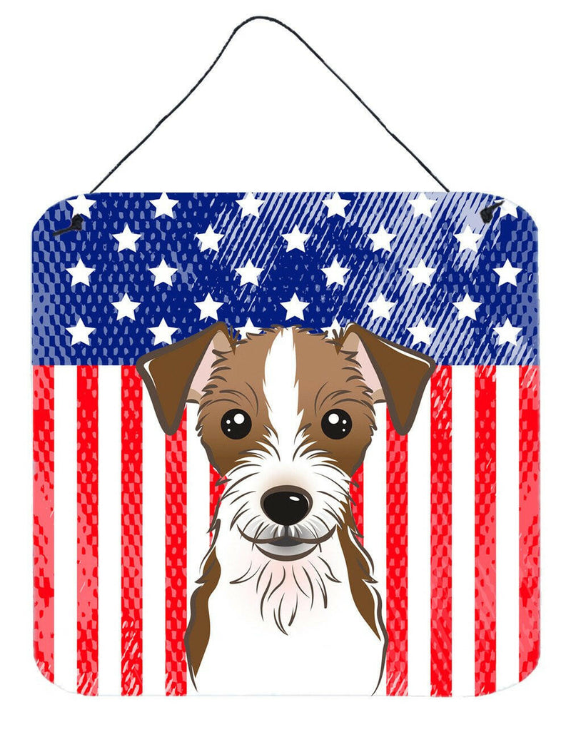 American Flag and Jack Russell Terrier Wall or Door Hanging Prints BB2132DS66