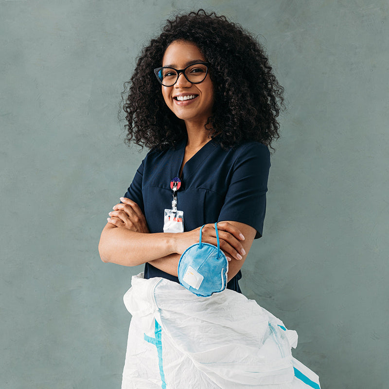 American Flag and Boston Terrier Retractable Badge Reel BB2133BR