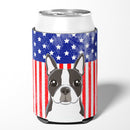 American Flag and Boston Terrier Can or Bottle Hugger BB2133CC