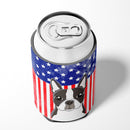 American Flag and Boston Terrier Can or Bottle Hugger BB2133CC