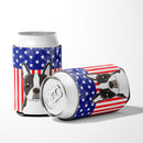 American Flag and Boston Terrier Can or Bottle Hugger BB2133CC