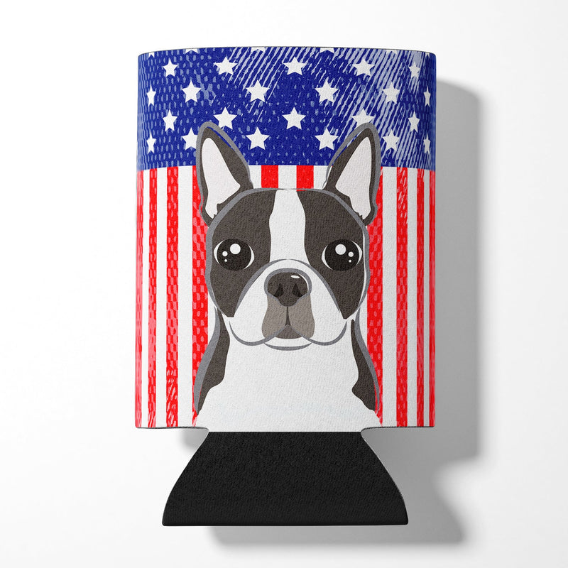 American Flag and Boston Terrier Can or Bottle Hugger BB2133CC