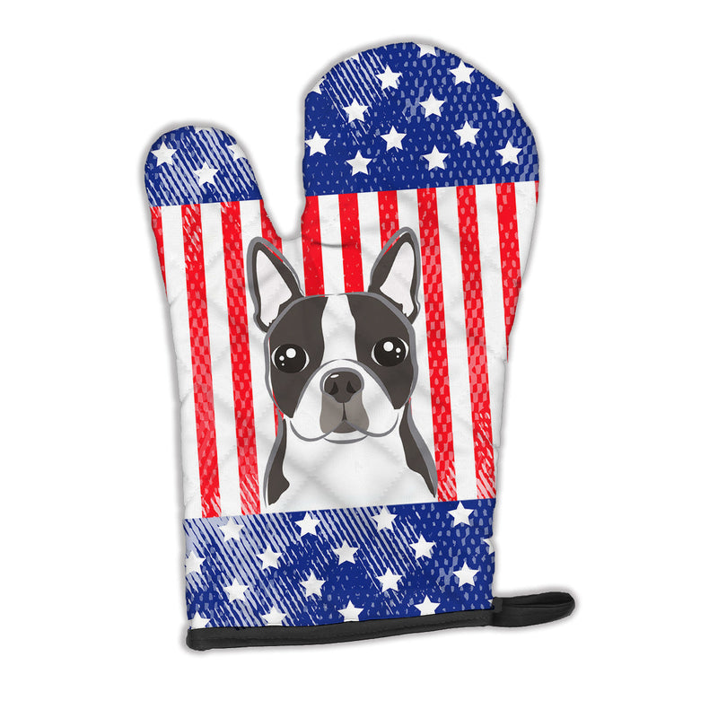American Flag and Boston Terrier Oven Mitt BB2133OVMT