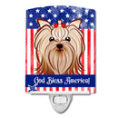 American Flag and Yorkie Yorkishire Terrier Ceramic Night Light BB2134CNL