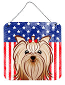 American Flag and Yorkie Yorkishire Terrier Wall or Door Hanging Prints BB2134DS66